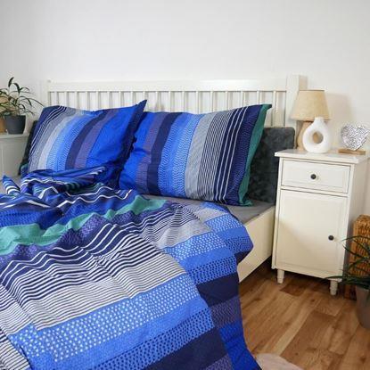 Kép Pamut ágynemű - kék csíkok