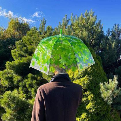 Kép valamiből Átlátszó esernyő - zöld levelek