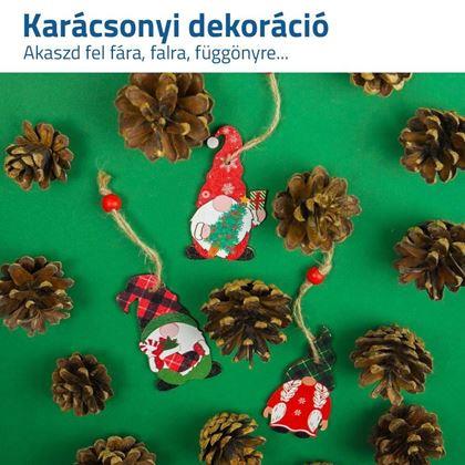 Kép valamiből Készlet fa díszek törpék 9 db - piros-zöld készlet