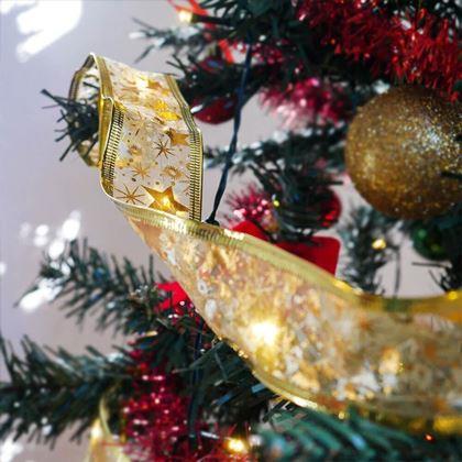Kép valamiből Világító karácsonyi szalag 5 m - arany