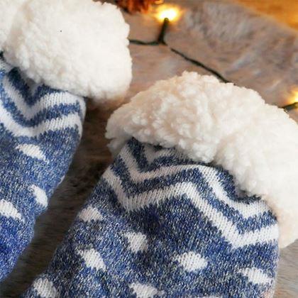 Kép valamiből Karácsonyi meleg zokni szőrme béléssel - pöttyös