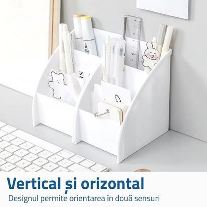 Kép valamiből Asztali rendszerező rekeszekkel - fehér