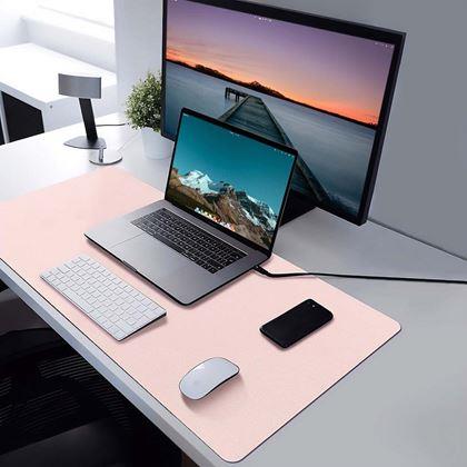 Kép valamiből Prémium műbőr egér- és billentyűzetalátét 80x40 cm - rózsaszín