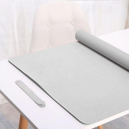 Kép valamiből Prémium műbőr egér- és billentyűzetalátét 80x40 cm - világos szürke