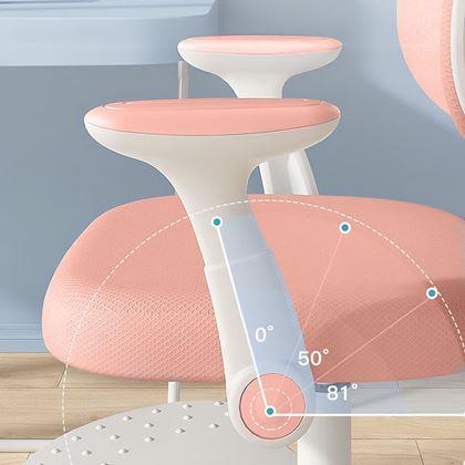 Kép valamiből Gyerek növelhető, forgó íróasztali szék - világos rózsaszín