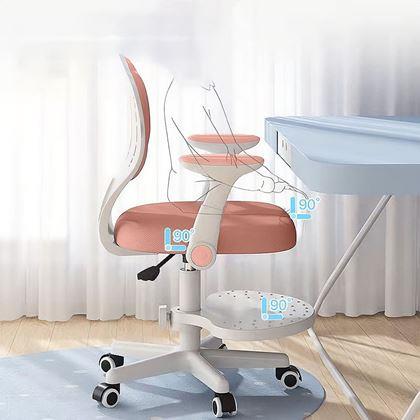 Kép valamiből Gyerek növelhető, forgó íróasztali szék - világos rózsaszín