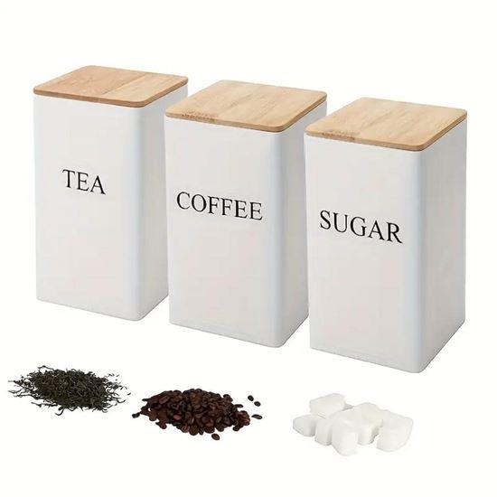 Kép valamiből Kávé, tea és cukor tároló készlet