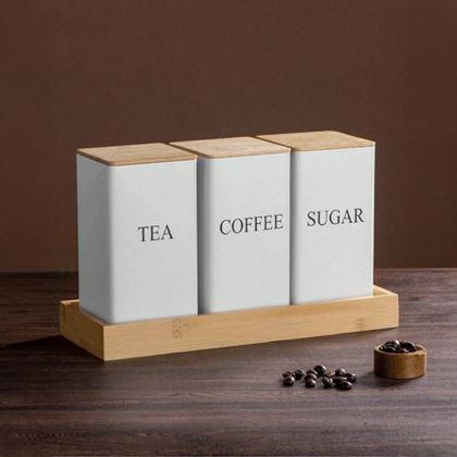 Kép valamiből Kávé, tea és cukor tároló készlet