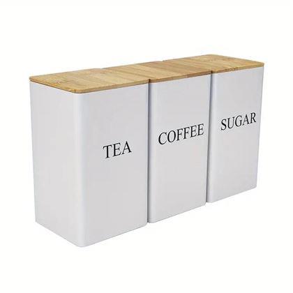 Kép valamiből Kávé, tea és cukor tároló készlet