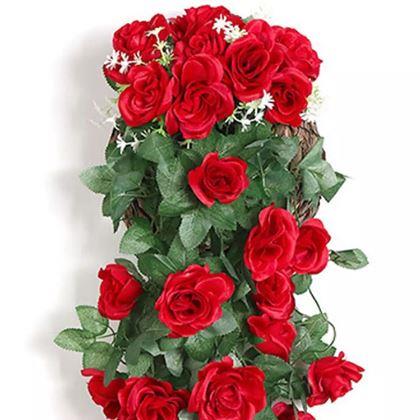 Kép valamiből Műnövény csüngő virág 90 cm -  piros