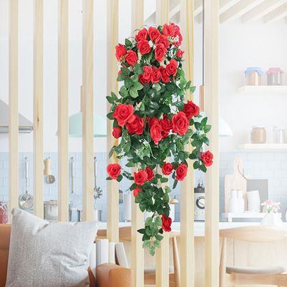 Kép valamiből Műnövény csüngő virág 90 cm -  piros