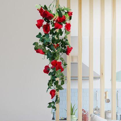 Kép valamiből Műnövény csüngő virág 90 cm -  piros