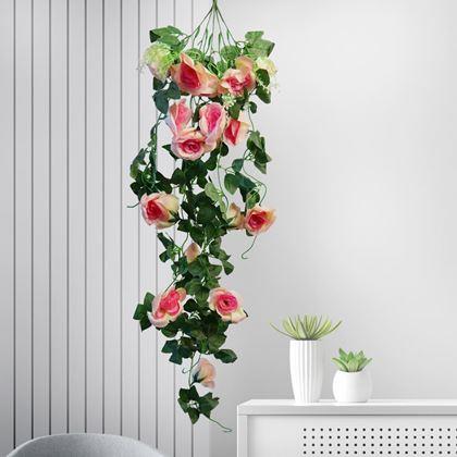 Kép valamiből Műnövény csüngő virág 90 cm -  rózsaszín/narancssárga