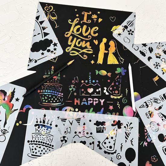 Kép valamiből 5 db A4 kaparós sablon + 2 toll