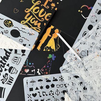 Kép valamiből 5 db A4 kaparós sablon + 2 toll