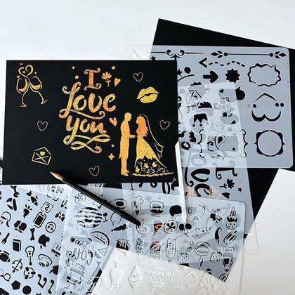 Kép valamiből 5 db A4 kaparós sablon + 2 toll