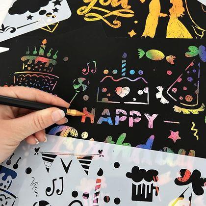 Kép valamiből 5 db A4 kaparós sablon + 2 toll