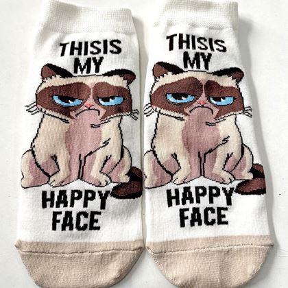 Kép valamiből Vidám zoknik dühös macska - fehér