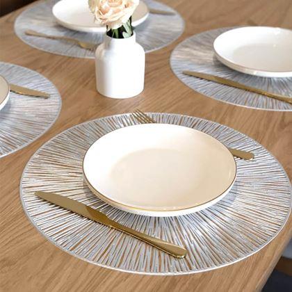 Kép valamiből Kerek asztali alátét napsugarak - ezüst