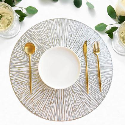 Kép valamiből Kerek asztali alátét napsugarak - ezüst