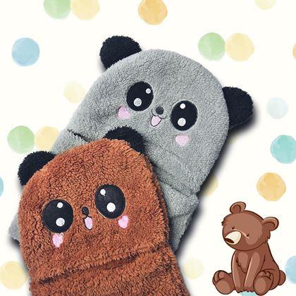 Kép valamiből Sapka és nyakmelegítő macifülekkel -  szürke