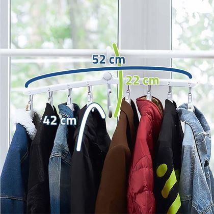 Kép valamiből Multifunkciós, helytakarékos szekrényi ruhaakasztó 8 vállfával