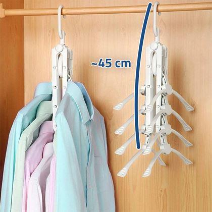Kép valamiből Multifunkciós, helytakarékos szekrényi ruhaakasztó 8 vállfával