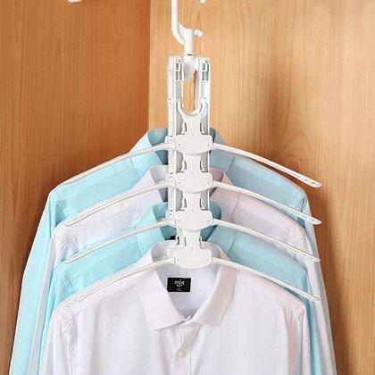 Kép valamiből Multifunkciós, helytakarékos szekrényi ruhaakasztó 8 vállfával