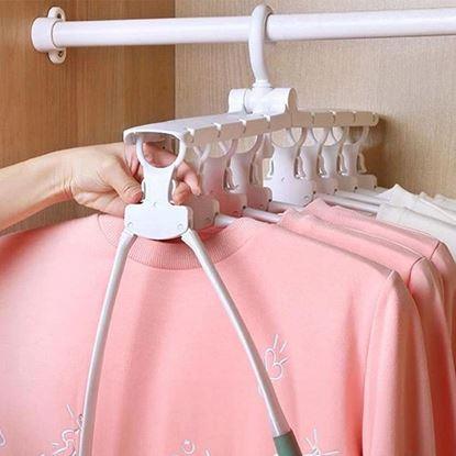 Kép Multifunkciós, helytakarékos szekrényi ruhaakasztó 8 vállfával