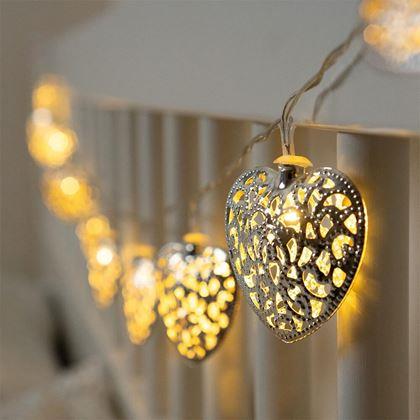 Kép valamiből LED fényfüzér - fém szívek
