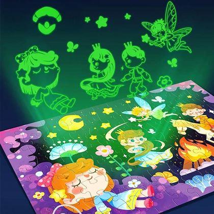 Kép valamiből Gyerek puzzle, sötétben világító, 96 darabos - hercegnők