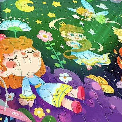 Kép valamiből Gyerek puzzle, sötétben világító, 96 darabos - hercegnők