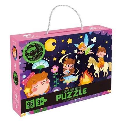 Kép valamiből Gyerek puzzle, sötétben világító, 96 darabos - hercegnők
