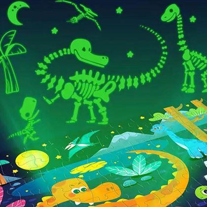 Kép valamiből Gyerek puzzle, sötétben világító, 96 darabos - dinoszauruszok