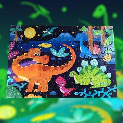 Kép valamiből Gyerek puzzle, sötétben világító, 96 darabos - dinoszauruszok