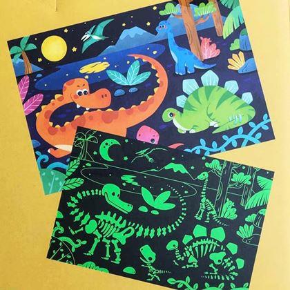 Kép valamiből Gyerek puzzle, sötétben világító, 96 darabos - dinoszauruszok