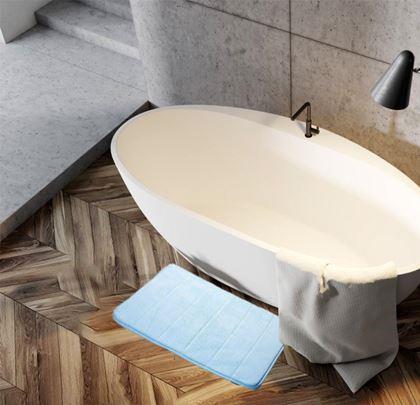 Kép valamiből Csúszásgátló fürdőszobai szőnyeg 40 x 60 cm - kék