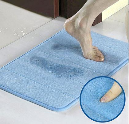 Kép valamiből Csúszásgátló fürdőszobai szőnyeg 40 x 60 cm - kék