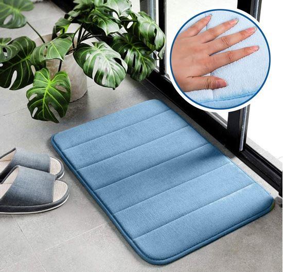 Kép valamiből Csúszásgátló fürdőszobai szőnyeg 40 x 60 cm - kék