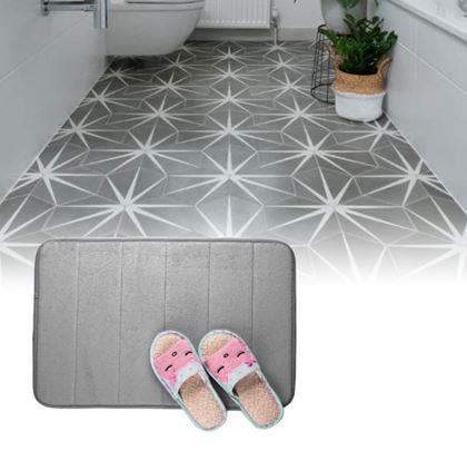 Kép valamiből Csúszásgátló fürdőszobai szőnyeg 40 x 60 cm - szürke
