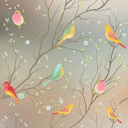 Kép valamiből Dekoratív ablakfólia  -  madarak