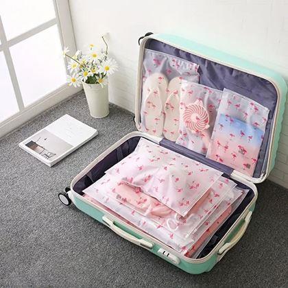 Kép valamiből Vízálló utazótáskák szett  -  flamingó