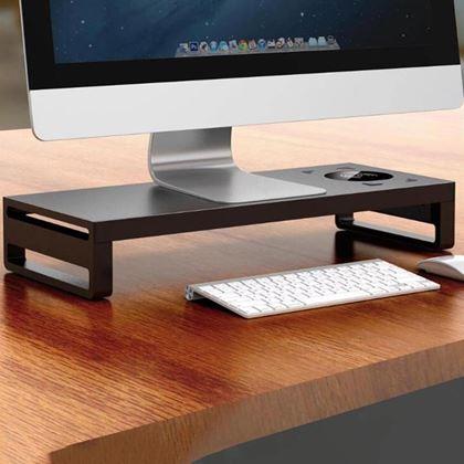 Kép valamiből Fém monitorállvány USB portokkal és vezeték nélküli töltéssel