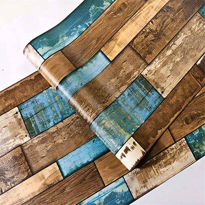 Kép valamiből Öntapadós tapéta 200x45 cm - patinas fa
