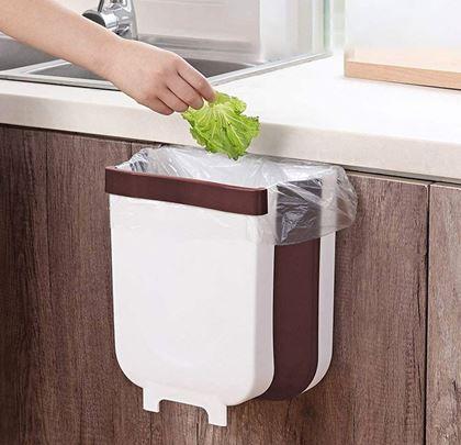 Kép valamiből Összecsukható, ajtóra akasztható kosár - fehér-barna