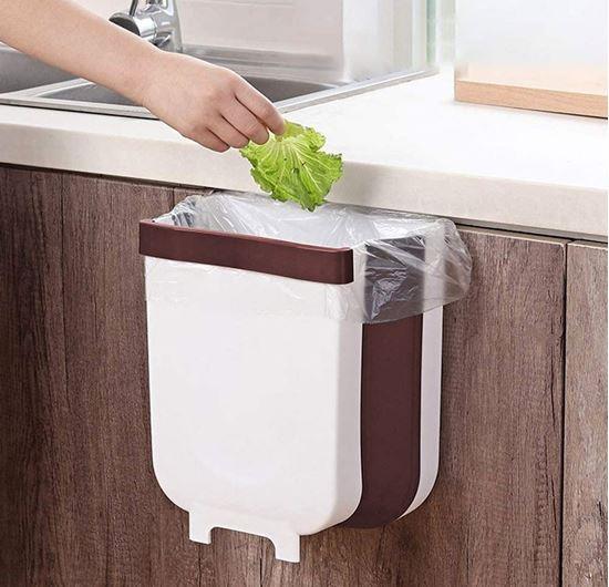 Kép valamiből Összecsukható, ajtóra akasztható kosár - fehér-barna