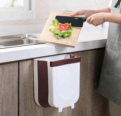 Kép valamiből Összecsukható, ajtóra akasztható kosár - fehér-barna