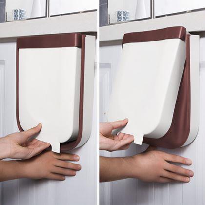 Kép valamiből Összecsukható, ajtóra akasztható kosár - fehér-barna