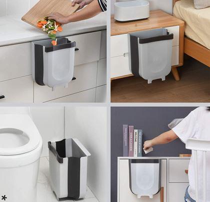 Kép valamiből Összecsukható, ajtóra akasztható kosár - fehér-barna