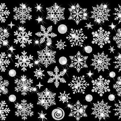 Kép valamiből Ablak matricák - hópelyhek 52 db - ezüst